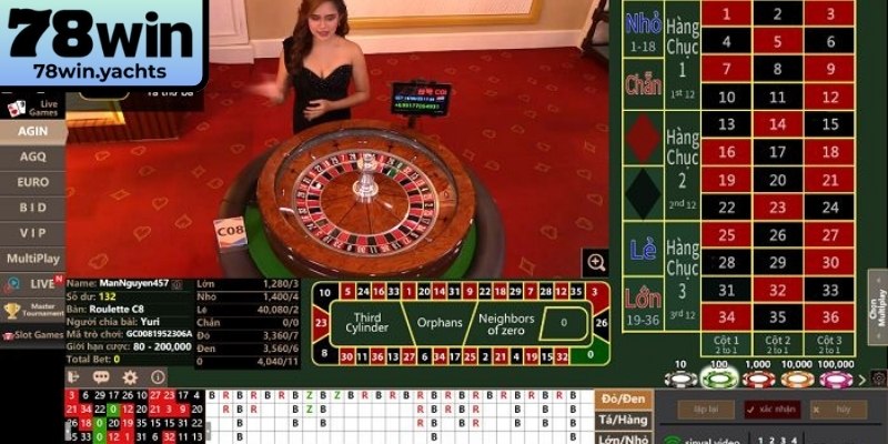Cược ngoài trong roulette 78Win giúp nâng cao tỷ lệ thắng